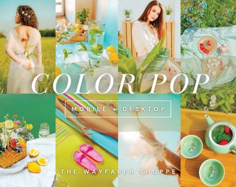 15 Color Pop Mobile Lightroom Presets Vibrant Presets, Instagram Blogger Outdoor Summer Photo Filter, Desktop Preset Bright Lifestyle Preset