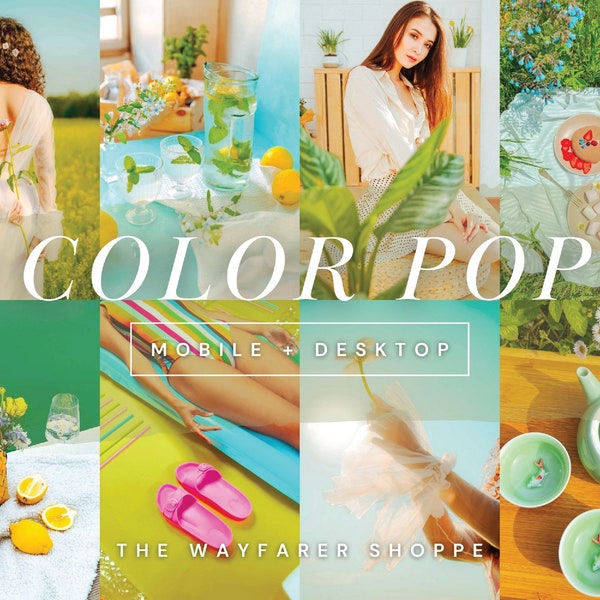 15 Color Pop Mobile Lightroom Presets Vibrant Presets, Instagram Blogger Outdoor Summer Photo Filter, Desktop Preset Bright Lifestyle Preset