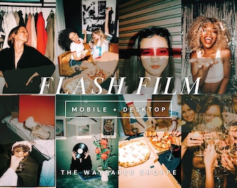 25 Flash Film Mobile Lightroom Presets, Retro Vintage Presets für Instagram, Instant Kamera Presets für Blogger, Einweg Kamera Preset