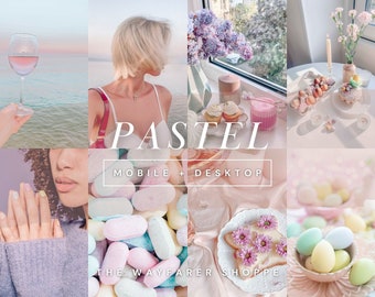 15 presets de Lightroom para móviles en tonos pastel primaverales, presets brillantes, presets ligeros para bloggers para edición de fotos, filtro estético para Instagram, presets de primavera