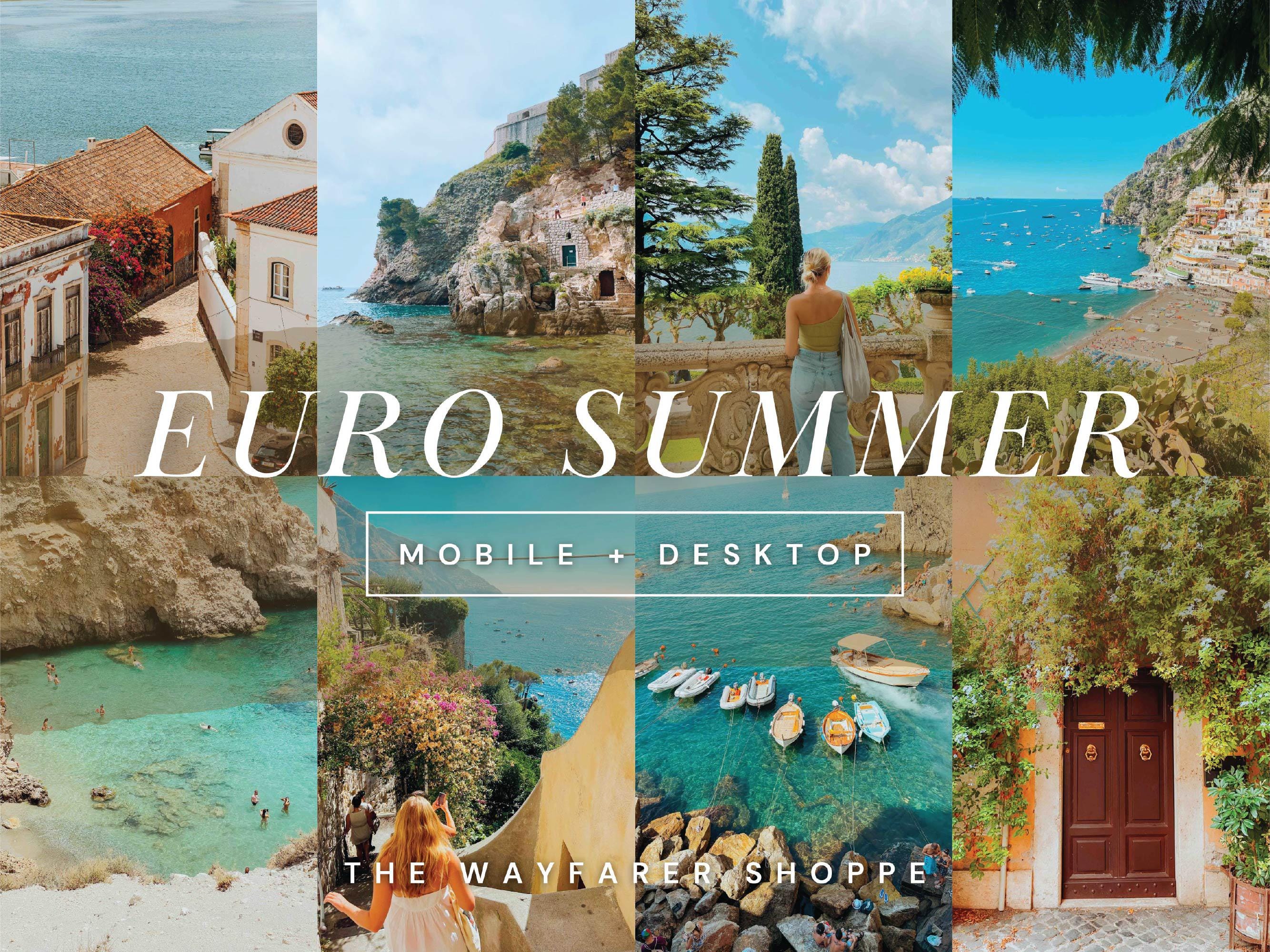 15 Summer Travel Lightroom Presets, Euro Summer Preset For Lifestyle Blogger, Natural Instagram Filter Bright Vibrant Preset for Influencers