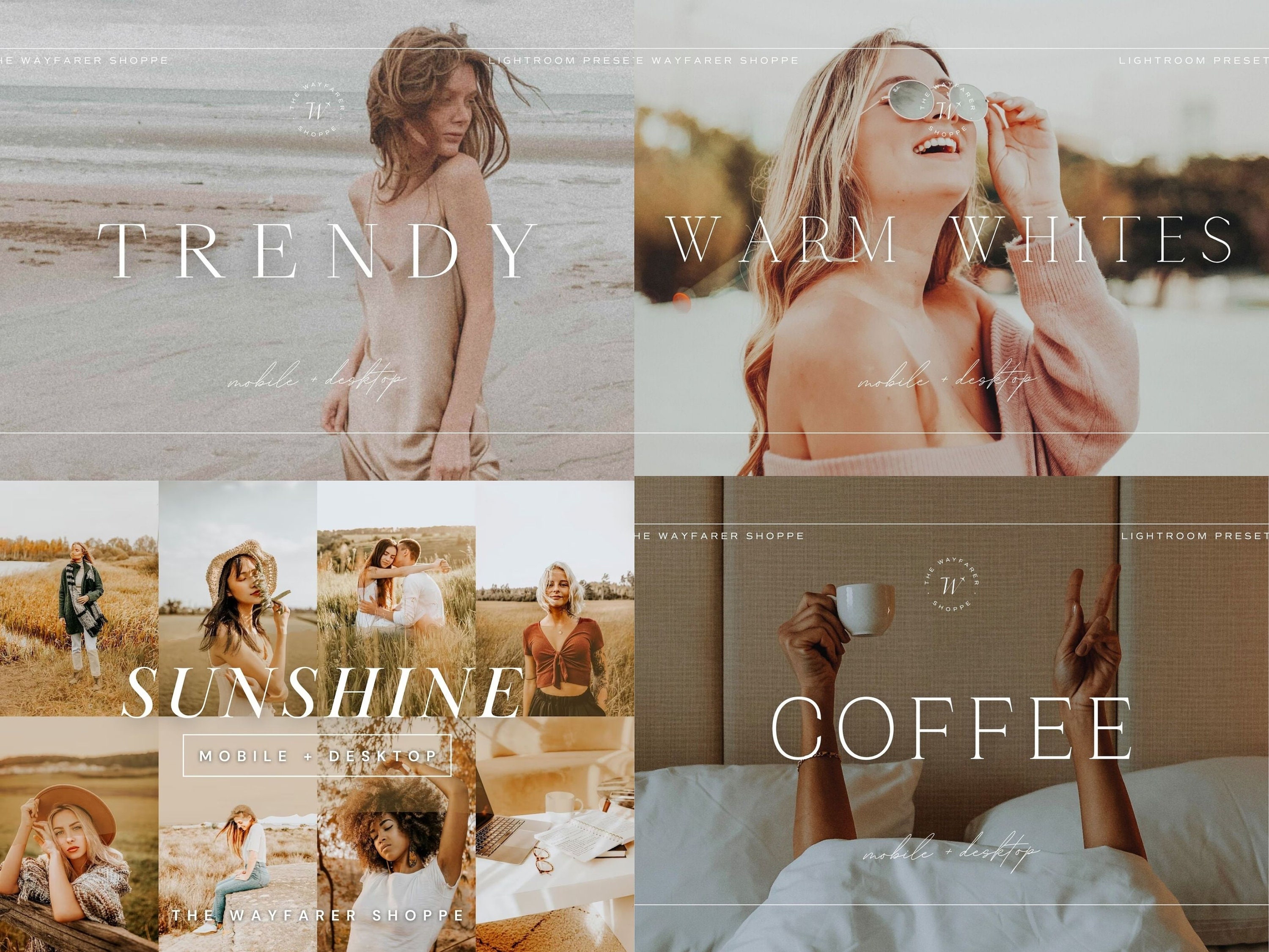 Filter Presets 200+ Portrait Lightroom Preset Bundle | Warm Photo Filters for ...