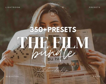 350+ Film Lightroom Preset Bundle, Vintage Boho Presets for Instagram, Retro Influencer Preset for Bloggers, Disposable Film Camera Presets