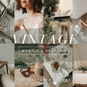 25 Vintage Film Mobile Lightroom Presets, Retro Boho Presets für Instagram, Mobile Influencer Preset für Blogger, Warm Filter für die Fotobearbeitung