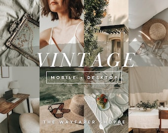 25 Vintage Film Mobile Lightroom Presets, Retro Boho Presets for Instagram, Mobile Influencer Preset for Bloggers, Photo Editing Warm Filter