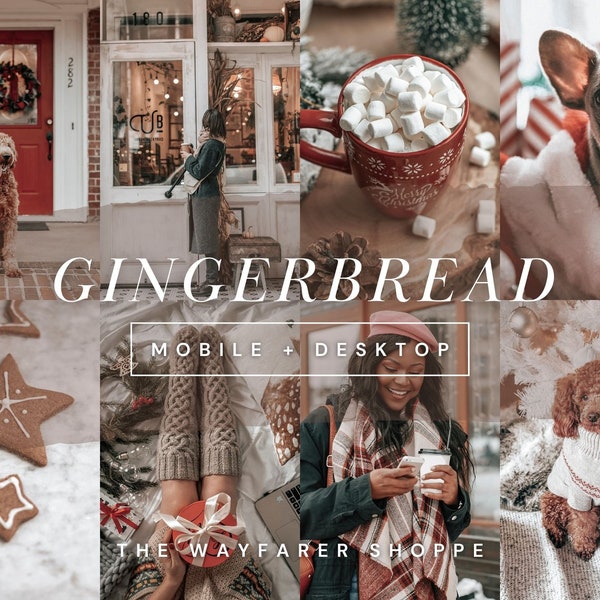 30 Christmas Lightroom Presets, Creamy Brown Tones, Moody Presets, Boho Winter Presets, Aesthetic Presets for Photo Editing, Holiday Filters
