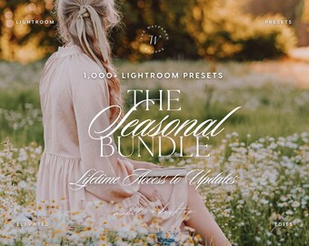 1,000+ Seasonal Lightroom Preset Bundle | Natural & Clean Preset, Neutral Photo Editing Filter for Instagram, Aesthetic Presets for Bloggers
