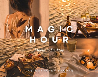 50+ Golden Hour Lightroom Preset Bundle | Warm Sunset Natural Aesthetic Presets for Photography, Instagram, Outdoor & Sunrise/Sunset Edits