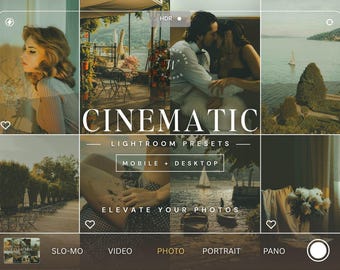 30 Cinematic Film Mobile Lightroom Presets, Boho Travel Presets for Instagram, Moody Vintage Analog Presets for Bloggers, 35mm Film Preset