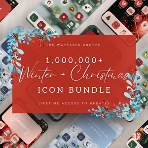 1 Mil+ iOS 18 App Icons Winter Holiday Aesthetic, Widget iPhone, iOS Icons, Holiday App Icons, Christmas App Icons, Hand Drawn Icon Pack
