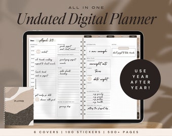 500+ Page Minimalist Undated Digital Planner Goodnotes Planner Notability Planner iPad Planner Daily Digital Planner Boho Life Planner