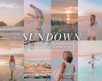 15 Sunset Presets Mobile Lightroom Presets, Outdoor Preset, Vibrant Lightroom Presets for Bloggers, Aesthetic Lifestyle Preset for Instagram