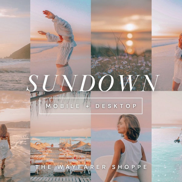 15 Sunset Presets Mobile Lightroom Presets, Outdoor Preset, Vibrant Lightroom Presets for Bloggers, Aesthetic Lifestyle Preset for Instagram