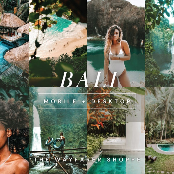 15 Bali Mobile Lightroom Presets, Bali Travel Presets, Tropical Presets, Summer Beach Presets for Photo Editing, Instagram Aesthetic Filters