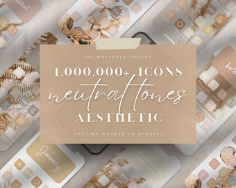 1 Mil+ iOS 18 App Icons Neutral Beige Aesthetic Widget iOS 15 Cover Widgetsmith iOS 14 Aesthetic App Icon Pack Shortcut Minimal Boho Bundle