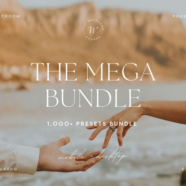 1.000+ Mega Lightroom Preset-bundel, Boho-fotofilters voor Instagram, neutrale esthetische presets voor beïnvloeders, rustieke humeurige foto-presets