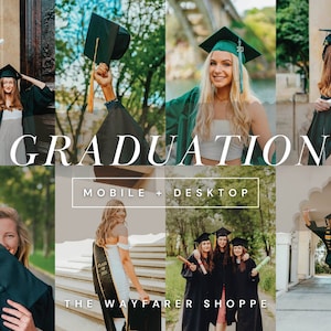 15 Graduation Mobile Lightroom Presets, Bright and Vibrant Presets, Photographer Presets, Natural Aesthetic Presets, Outdoor Desktop Presets image 1