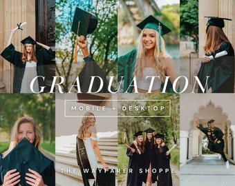 15 Graduation Mobile Lightroom Presets, Bright and Vibrant Presets, Photographer Presets, Natural Aesthetic Presets, Outdoor Desktop Presets