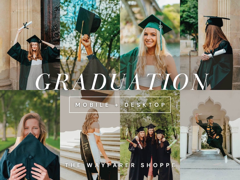 15 Graduation Mobile Lightroom Presets, Bright and Vibrant Presets, Photographer Presets, Natural Aesthetic Presets, Outdoor Desktop Presets image 1