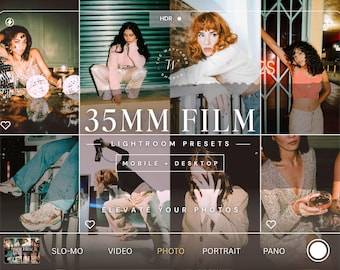 25 Film Mobile Lightroom Presets, Retro Boho Presets for Instagram, Vintage Mobile Influencer Preset for Bloggers, Disposable Camera Preset