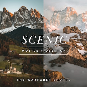 15 Earthy Outdoor Travel Mobile Lightroom Presets, Moody Mountain Presets For Photographers Cinematic Filter Rich Boho Presets for Instagram