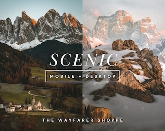 15 Earthy Outdoor Travel Mobile Lightroom Presets, Moody Mountain Presets For Photographers Cinematic Filter Rich Boho Presets for Instagram