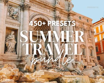 450+ Summer Travel Lightroom Preset Bundle | Beach, Aesthetic, Bright, Warm, Vibrant, Retro, Outdoor Editing Photo Filters for Photography