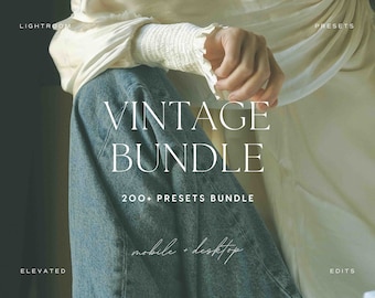 200+ Vintage Lightroom Preset Bundle | Retro Film Disposable Camera, Portrait Aesthetic Presets for Instagram, Influencers, Film Photography