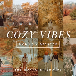 15 Cozy Fall Presets, Mobile Lightroom Presets, Warm Fall Photo Editing Filter, Rustic Autumn Presets for Bloggers, Earthy Aesthetic Presets