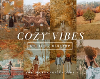 15 Cozy Fall Lightroom Presets, Autumn Presets, Warm Presets, Golden Fall Photo Editing Filter, Rustic Presets, Earthy Aesthetic Presets,