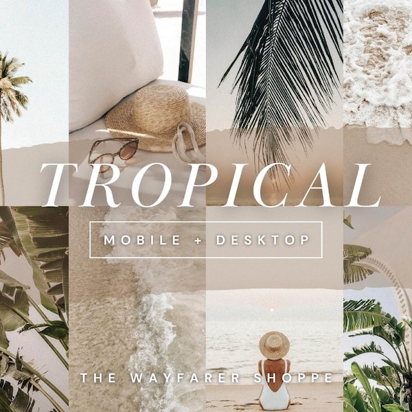 15 Tropical Summer Lightroom Presets Travel Presets, Blogger Presets, Aesthetic Presets, Instagram Presets, Photo Filters, Beach Presets