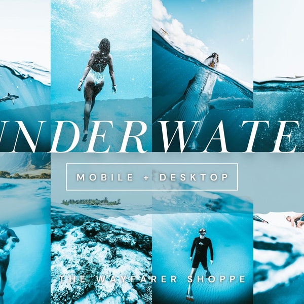 15 Underwater Mobile Lightroom Presets, Travel Presets, Beach Island Photo Filter, Instagram and Blogger Lifestyle Presets, Summer Presets