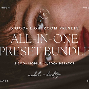 5000+ All-In-One Lightroom Preset Bundle | Luxury Aesthetic Influencer, Fashion Blogger, Moody Photo Editing Filters for Mobile & Desktop