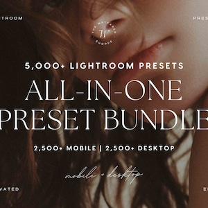 5000+ Lightroom Preset Bundle | Creamy Warm Golden Presets, Natural Presets for Instagram Bloggers, Luxury Aesthetic Presets for Influencers