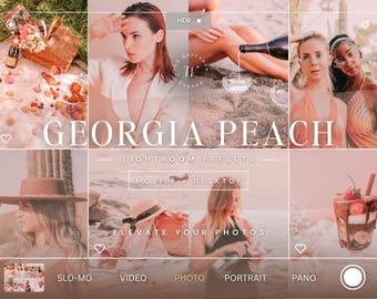 15 Pink Lightroom Presets, Rose Gold Aesthetic Presets for Bloggers, Summer, Lifestyle, Instagram Photo Editing, Cohesive Color Grading
