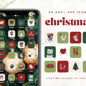 40000+ iOS 18 Holiday App Icons, Christmas App Icons, Aesthetic iOS Icons, Widget iPhone App Covers, Winter App Icons, Red and Green Icons