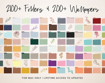 2100+ Folders & 200+ Wallpaper Organizer Bundle Desktop Folder Icons MacBook Folder Icons Neutral Minimal Desktop Laptop Backgrounds