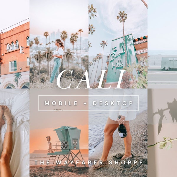 15 Summer Travel Mobile Lightroom Presets, Cali Presets, Blogger Presets, Bright Summer Beach Presets, Aesthetic Instagram Lifestyle Presets