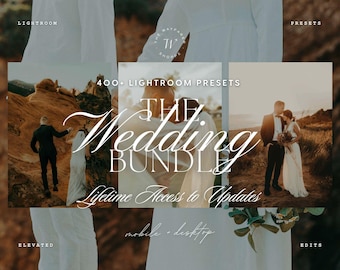 400+ Wedding Lightroom Preset Bundle, Moody Rich Presets, Warm Photographer Presets, Boho Wedding Presets, Vintage Lightroom Mobile Presets