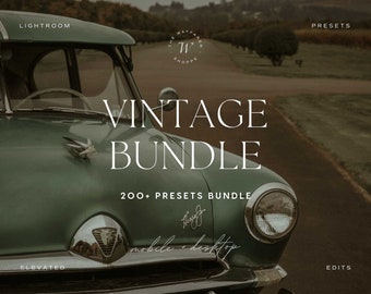 200+ Vintage Lightroom Preset Bundle, Moody Boho Presets for Instagram, Retro Film Influencer Presets for Bloggers, Dark Academia Presets