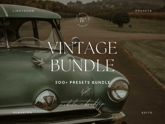 200+ Vintage Lightroom Preset Bundle, Moody Boho Retro Film Influencer Presets for Bloggers, Dark Academia, Film Camera, Old Money Aesthetic