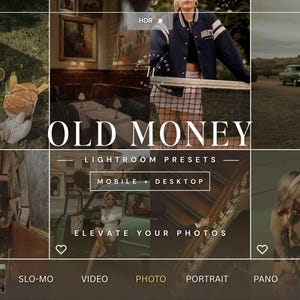 20 Old Money Presets | Luxury Aesthetic Moody Filters for Influencers, Blogger, Instagram Editing, Dark Vintage Style