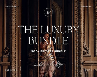 300+ Luxury Lightroom Preset Bundle | Moody, Dark Aesthetic, Cinematic, Wedding, Portrait, Influencer, Fashion, Boho, Lifestyle Presets
