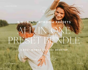 5000+ All-In-One Lightroom Preset Bundle | Golden Boho, Aesthetic Luxury, Creamy Tones, Neutral Presets for Bloggers & Influencers
