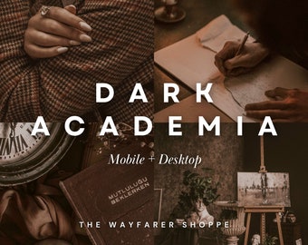 50 Dark Academia Lightroom Preset Bundle | Moody Aesthetic Neutral Photo Filters for Mobile and Desktop | Boho Instagram Influencer Presets