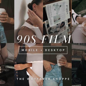 25 90s Film Mobile Lightroom Presets, Retro Vintage Presets for Instagram, Instant Camera Presets for Bloggers, Disposable Camera Preset