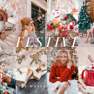 25 Christmas Lightroom Presets, Christmas Presets Bright, Winter Presets, Cozy Presets, Dreamy Festive Presets Holiday Presets for Instagram