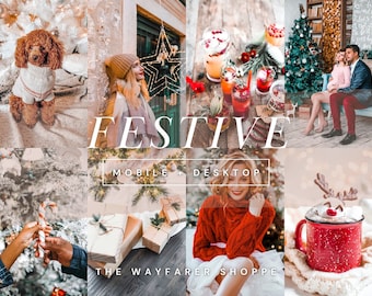 25 Christmas Lightroom Presets | Holiday Winter Cozy Festive Dreamy Natural Family Photo Editing