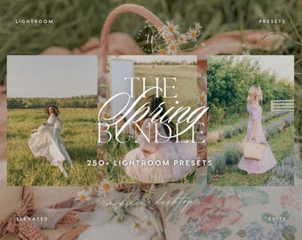 250+ Spring Lightroom Preset Bundle | Natural Bright Airy Aesthetic Presets for Bloggers, Travel, Summer, Pastel, Vibrant, Clean, Warm Edits