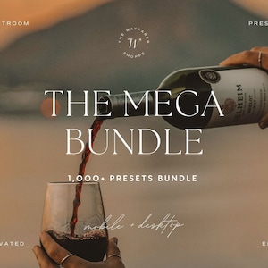 1000+ Mega Lightroom Preset Bundle for Instagram Influencers, Lifestyle Bloggers, Neutral Boho Aesthetic, Moody, Natural, Travel Presets